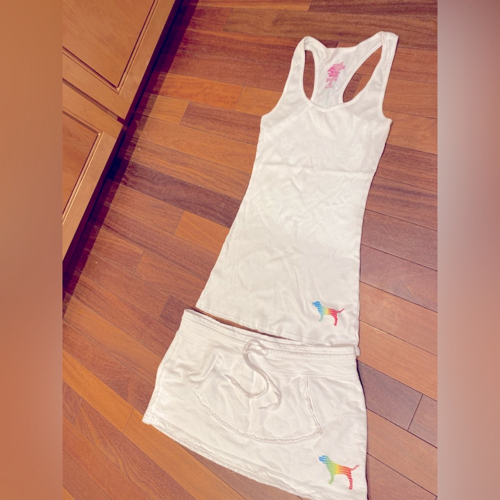 VINTAGE Victorias Secret PINK skirt set